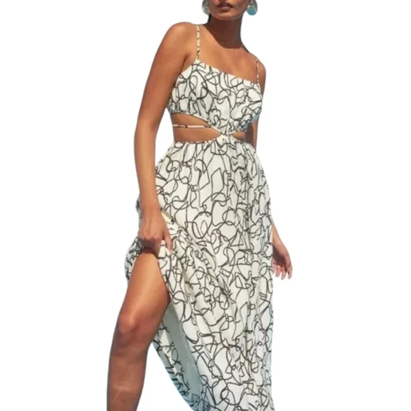ASTR Black and White Sanger Maxi Dress Sz S - Picture 2 of 11